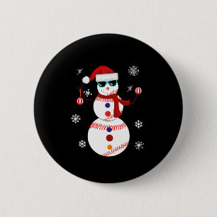 Weihnachts-Baseball-Snowman-Weihnachtsmannmütze Button