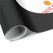 Weihnachts-Baseball-Snowman-Weihnachtsmannmütze Geschenkpapier (Rolleneckpunkt)