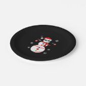 Weihnachts-Baseball-Snowman-Weihnachtsmannmütze Pappteller (Schrägansicht)