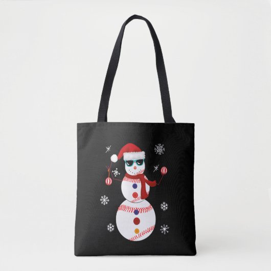 Weihnachts-Baseball-Snowman-Weihnachtsmannmütze Tasche (Vorderseite)