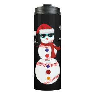 Weihnachts-Baseball-Snowman-Weihnachtsmannmütze Thermosbecher