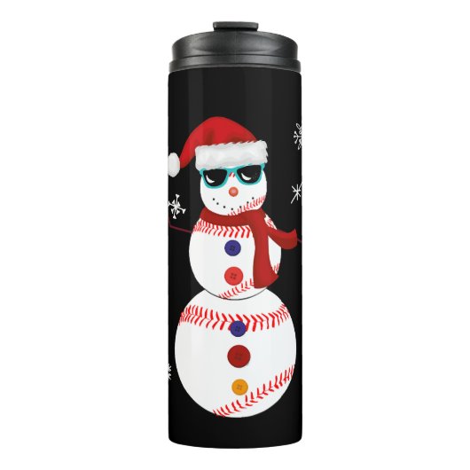 Weihnachts-Baseball-Snowman-Weihnachtsmannmütze Thermosbecher (Vorderseite)