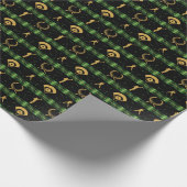 Weihnachts-Baseball-Spieler - Grüner Karo Geschenkpapier (Ecke)