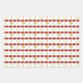 Weihnachts-Baseball-Spieler - Rot Grün Geschenkpapier Set (Vorderseite 2)