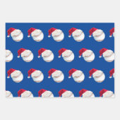 Weihnachts-Baseball-Sport Santa-Set Geschenkpapier Set (Vorderseite 3)