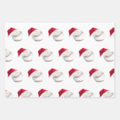 Weihnachts-Baseball-Sport Santa-Set Geschenkpapier Set (Vorderseite 2)