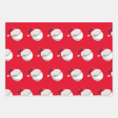Weihnachts-Baseball-Sport Santa-Set Geschenkpapier Set (Vorderseite)