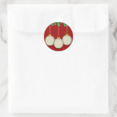 Weihnachts-Baseball-Stickers Runder Aufkleber (Tasche)