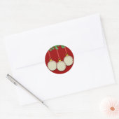 Weihnachts-Baseball-Stickers Runder Aufkleber (Umschlag)