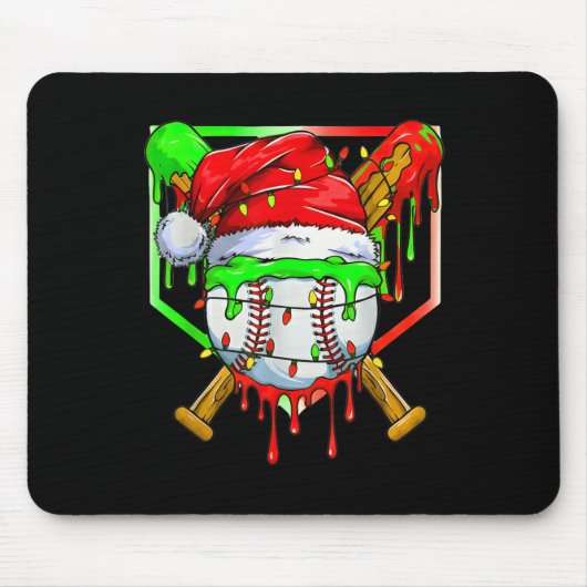 Weihnachts-Baseball-Tropfen für Boys Ice Tropfen B Mousepad (Vorne)