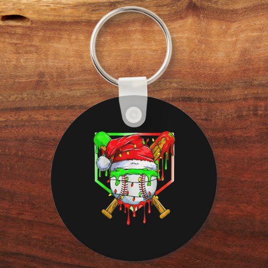 Weihnachts-Baseball-Tropfen für Boys Ice Tropfen B Schlüsselanhänger (Vorderseite)