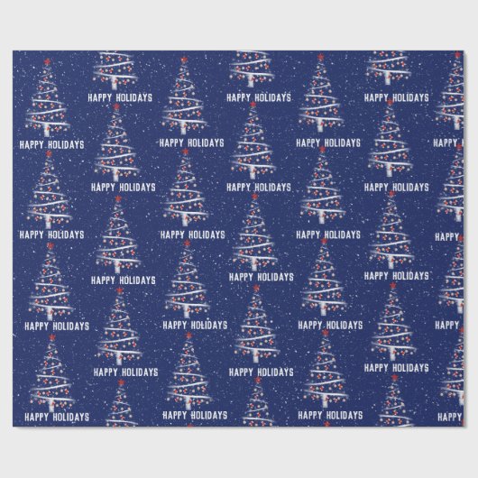 Weihnachts-Baseball und Rote Socken Tree Geschenkpapier (Flach)