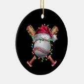Weihnachts-Baseball Weihnachtsfeiertag Keramik Ornament (Rechts)