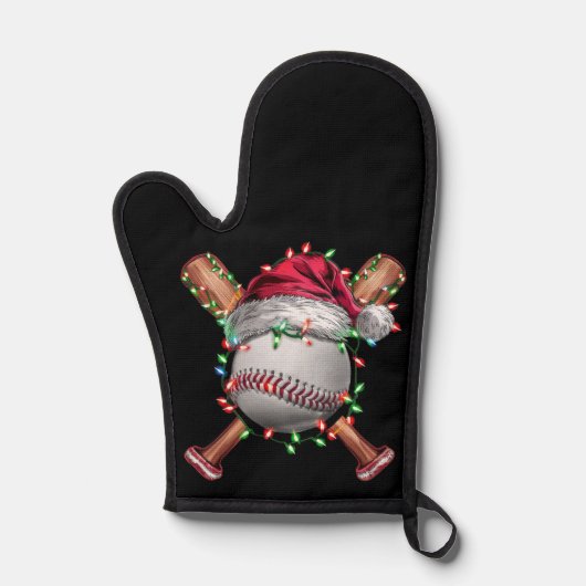 Weihnachts-Baseball Weihnachtsfeiertag Ofenhandschuh (Vorderseite)