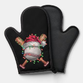 Weihnachts-Baseball Weihnachtsfeiertag Ofenhandschuh (Vorderseite/Rückseite)