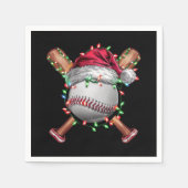 Weihnachts-Baseball Weihnachtsfeiertag Serviette (Vorderseite)