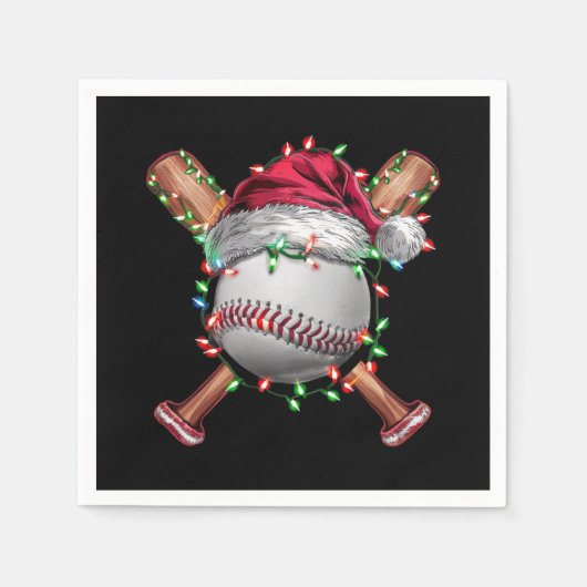 Weihnachts-Baseball Weihnachtsfeiertag Serviette (Vorderseite)