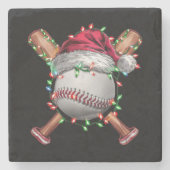 Weihnachts-Baseball Weihnachtsfeiertag Steinuntersetzer (Vorderseite)
