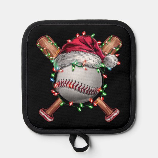 Weihnachts-Baseball Weihnachtsfeiertag Topflappen (Vorderseite)