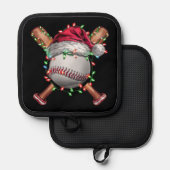 Weihnachts-Baseball Weihnachtsfeiertag Topflappen (Vorderseite/Rückseite)