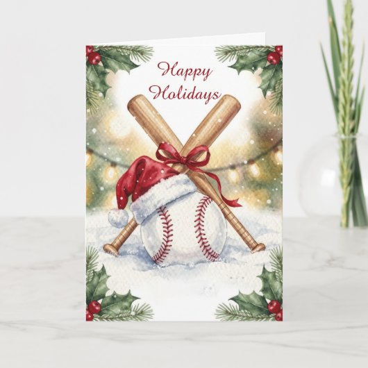 Weihnachts Baseball Weihnachtskarten Feiertagskarte (Vorderseite)