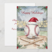 Weihnachts Baseball Weihnachtskarten Feiertagskarte (Vorne/Hinten)