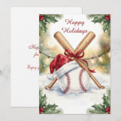 Weihnachts Baseball Weihnachtskarten Feiertagskarte (Vorne/Hinten)