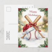 Weihnachts Baseball Weihnachtskarten Feiertagspostkarte (Vorne/Hinten)