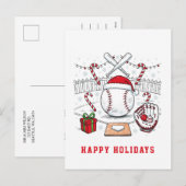 Weihnachts Baseball Weihnachtskarten Feiertagspostkarte (Vorne/Hinten)