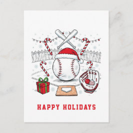 Weihnachts Baseball Weihnachtskarten Feiertagspostkarte
