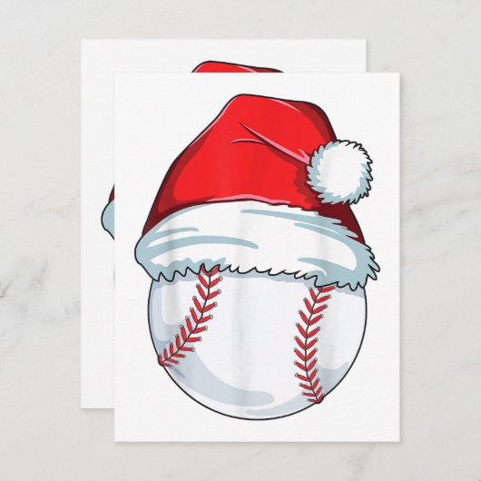 Weihnachts Baseball Weihnachtsmannmütze Ball Kinde Begleitkarte (Vorne/Hinten)