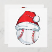 Weihnachts Baseball Weihnachtsmannmütze Ball Kinde Einladung (Vorne/Hinten)