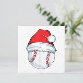 Weihnachts Baseball Weihnachtsmannmütze Ball Kinde Einladung (Stehend Vorderseite)