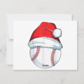 Weihnachts Baseball Weihnachtsmannmütze Ball Kinde Feiertagskarte (Rückseite)