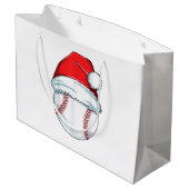Weihnachts Baseball Weihnachtsmannmütze Ball Kinde Große Geschenktüte (Rückseite Schrägansicht)