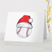 Weihnachts Baseball Weihnachtsmannmütze Ball Kinde Karte (Gelbe Blume)