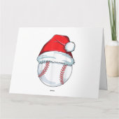Weihnachts Baseball Weihnachtsmannmütze Ball Kinde Karte (Rückseite)