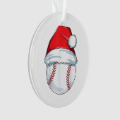 Weihnachts Baseball Weihnachtsmannmütze Ball Kinde Ornament (Vorderseite)