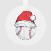 Weihnachts Baseball Weihnachtsmannmütze Ball Kinde Ornament (Rückseite)