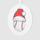 Weihnachts Baseball Weihnachtsmannmütze Ball Kinde Ornament (Vorderseite)