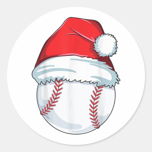Weihnachts Baseball Weihnachtsmannmütze Ball Kinde Runder Aufkleber (Vorderseite)