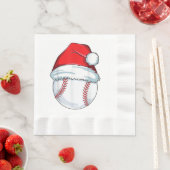 Weihnachts Baseball Weihnachtsmannmütze Ball Kinde Serviette (Beispiel)