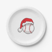 Weihnachts-Baseball-Weihnachtsmannmütze Baseball Pappteller (Vorderseite)