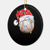 Weihnachts-Baseball-Weihnachtsmannmütze Funny Spor Keramik Ornament (Links)