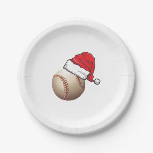 Weihnachts-Baseball-Weihnachtsmannmütze Pappteller
