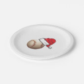 Weihnachts-Baseball-Weihnachtsmannmütze Pappteller (Schrägansicht)