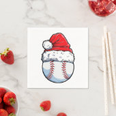 Weihnachts-Baseball-Weihnachtsmannmütze Xmas Boys Serviette (Beispiel)