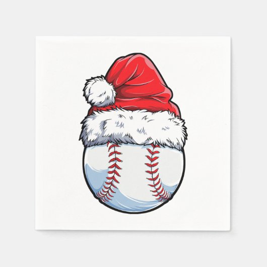Weihnachts-Baseball-Weihnachtsmannmütze Xmas Boys Serviette (Vorderseite)