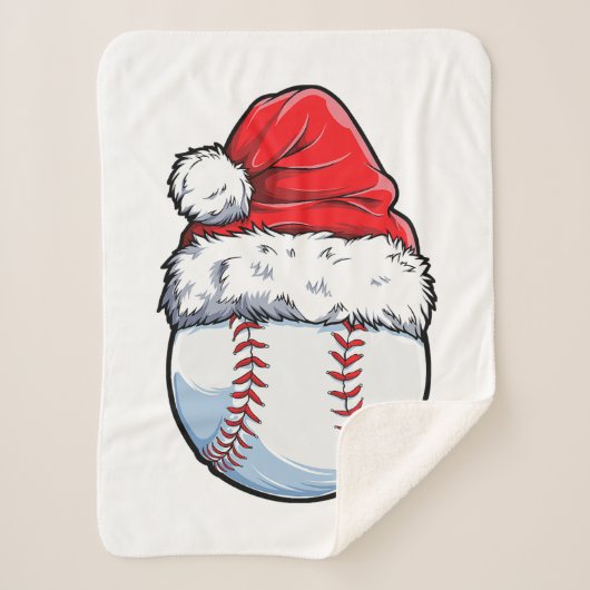 Weihnachts-Baseball-Weihnachtsmannmütze Xmas Boys Sherpadecke (Vorderseite)