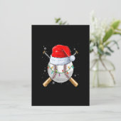 Weihnachts-Baseball-Weihnachtsmannmütze Xmas Light Einladung (Stehend Vorderseite)